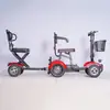 Coche Eléctrico Plegable Doble de Cuatro Ruedas Colgante Cubo de Tren Pequeño Conexión Portátil Doble Asiento para Ancianos Paseo Ocio Coche de Cuatro Ruedas