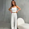 Pijama Tricotado Jacquard de Coração Estilo Novo Primavera e Verão Europeu e Americano com Alças e Calça Longa, Conjunto de Duas Peças Elástico, Roupa de Dormir Feminina Macia
