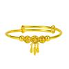Estilo Étnico Atrapasueños Red Vietnam Nansha Pulsera Dorada Celebridad de Internet Moda Atrapasueños Simple Bola Hueca Pulsera de Empuje y Tracción