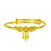 Estilo Étnico Atrapasueños Red Vietnam Nansha Pulsera Dorada Celebridad de Internet Moda Atrapasueños Simple Bola Hueca Pulsera de Empuje y Tracción