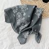 Lenço de Cabeça Estilo Japonês Fresco Primavera e Verão Novo Combina com Tudo Floral Algodão e Linho Lenço Quadrado Pequeno Lenço Decorativo Fino Feminino
