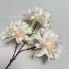 3 Orquídeas Roxas Flores de Casamento Flores Artificiais Arranjo Floral Decoração Caminho de Casamento Dália Casa Flores Falsas Casamento