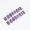 Novedad en Stock Pegatinas para Uñas de Diamantes de Imitación de 16 Dedos Pegatinas Completas Francesas 3D Película de Esmalte de Uñas Impermeable Pegatinas de Arte para Uñas Venta al por Mayor de Fábrica