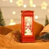 Decorações de Natal, Cena Interior de Velho, Cabine Telefônica, Pequena Lâmpada a Óleo, Pequenos Presentes de Natal, Enfeites Brilhantes, Presentes