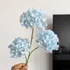 Flor Artificial con 3 Cabezas, Hortensia de Tallo Único, Accesorio para Fotografía de Boda en Jardín, Arreglo Floral para Celebraciones de Boda, Flor Artificial