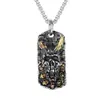 P1059 joyería de comercio exterior al por mayor personalidad europea y americana retro cuerno monstruo calavera hombres titanio acero colgante