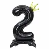 Globos de Corona de Pie de 42 pulgadas Transfronterizos en Rosa, Azul y Negro Números 0-9 para Decoraciones de Cumpleaños de Niños y Niñas al por Mayor
