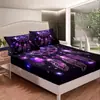 Atrapasueños Morado Misterioso Soñador Hermoso Sábana Ajustable Juego de Tres Piezas Impresión Digital Sábana Ajustable Transfronteriza Juego de Ropa de Cama