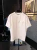 Lujo Ligero Verano Personalizado Original Cuello Redondo Manga Corta Tendencia Ins Casual Versátil Estilo Coreano Empalme Transpirable Camiseta para Hombre Holgada