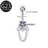 F136 Titanio Cadena Larga Zircón Anillo para Ombligo Material G23 Anillo para Ombligo Suministro de Joyería para Perforación Venta al por Mayor Transfronteriza
