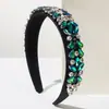 Diadema Heming, Estilo Barroco de Moda, Llena de Diamantes, Diseño de Gota de Agua, Lujo Ligero y Elegancia, Tela Coreana, Retro, Diadema Ancha Tachonada de Diamantes