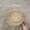 Cesta Mini Antigua de Bambú Hecha a Mano para Ceremonia del Té de Huerto de Bambú Cesta de Bambú Cesta Pequeña de Huerto de Bambú Cesta para Dim Sum Camino de Sesión de Fotos Hanfu