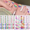 Pegatinas de Manicura de Verano Transfronterizas Nuevas Pegatinas para Pies Impermeables Teñido Arcoíris Polvo de Cebolla Brillo Pegatinas para Uñas de los Pies Pegatinas Personalizadas para Uñas