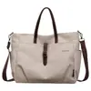 Nova bolsa feminina de lona transfronteiriça, casual, moderna, vintage, bolsa de ombro de lona de mão, bolsa crossbody feminina de grande capacidade