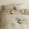Conjunto de cama de quatro peças em algodão, algodão puro, jacquard de trama espessa, muito bonito, conjunto de cama de três peças de luxo leve, estilo lençol com elástico, estilo lençol de baixo