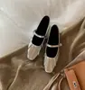 Elegantes sapatilhas Mary Jane com alça franzida e bico quadrado para mulheres, novos sapatos de balé outono 2026