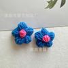 En Stock Flores de Hilo de Flor de Pompon de Ganchillo Hechas a Mano Accesorios para Pasador de Pelo DIY Flores para Bolsos Ropa Broche