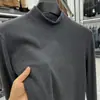 Camisa de terciopelo para hombre, cuello medio alto, informal, con forro polar, 2023 Invierno, ropa interior cálida con forro polar, suéter ligero