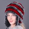Gorro de pelo de conejo rex grueso y cálido, con protección para las orejas, de algodón y piel de conejo, informal, de lana, para otoño e invierno.