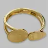 Joias Yongge Estilo Europeu e Americano High-End Bracelete Aberto de Metal Irregular, Pulseira Larga com Disco Oval Oco Brilhante