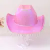Chapéu de Cowboy Ocidental Popular com Franjas Festa Performance Laser Refletivo Colorido Chapéu Transfronteiriço Chapéu Jazz Retrô Feminino
