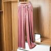 Pantalones de terciopelo finos de pierna ancha para mujer, nuevos para la primavera y el otoño de 2026, de cintura alta, talla grande, holgados, fluidos, casuales, largos para mujeres de talla grande