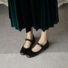 Producción Four Seasons~ Zapatos de Abuela Completamente de Cuero Otoño/Invierno 2026 Tacón Bajo Zapatos de Color Bloque con Correa de Hebilla Zapatos Mary Jane con Decoración Metálica