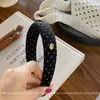 Diadema de Esponja con Lunares Negros y Letras Coreanas Nuevas, Diadema de Moda y de Alta Gama, Diadema Versátil para Niña y Accesorios para el Cabello