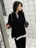 Conjunto de Ropa: Conjunto de Dos Piezas de Suéter Falso de Dos Piezas y Pantalones de Pierna Ancha, Nuevo Estilo Otoño e Invierno