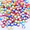 Estrella acrílica de colores brillantes, luna, cuentas redondas, cuentas brillantes en forma de corazón, materiales para pulseras, collares de joyería hechos a mano para DIY