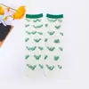 Calcetines de Seda de Vidrio Absorbentes de Sudor Nuevos de Primavera y Verano al por Mayor Calcetines para Mujer Dulces Ins de Encaje de Moda Fruta Flor Linda