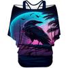 Novo top feminino de verão fino e quente com estampa animal digital 3D, com mangas curtas, em estoque