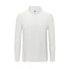 Camisa POLO Outono Gola Alta Zíper Manga Longa Logo Personalizado Liso Meio Zíper Lapela Lyocell Camiseta Longa Bordado
