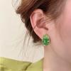 Aretes de Flores de Cristal de Temperamento de Alta Gama para Mujer, Exquisitos Aretes Geométricos Coloridos, Venta al por Mayor de Aretes Populares de Douyin 2025