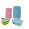 Marmita de Silicone Dobrável, Pote Portátil, Marmita para Micro-ondas, Conjunto de Caixas de Armazenamento Seladas para Geladeira para Trabalhador de Escritório