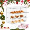 Vitrina de acrílico para panadería, pastelería, venta al por menor, vitrina de exhibición, vitrina de donas y galletas, caja de plástico