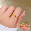 [No se decolora] anillo de disco de acero de titanio geométrico minimalista estilo frío para hombres y mujeres ins de moda personalidad anillo simple para comida