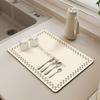 Estera de drenaje para mesa de cocina con rejilla de ajedrez retro, suave barro de diatomeas, vajilla de escritorio, posavasos, lavabo, estera antideslizante