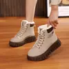 Comercio exterior transfronterizo invierno ins estilo coreano botines altos de felpa estilo Martin para estudiantes femeninas, suela gruesa casual cálido estilo callejero botines cortos