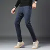 Pantalones Casuales de Primavera para Hombre, Pantalones Rectos Pequeños Estampados a Cuadros Estilo Coreano de Moda para Hombre, Pantalones Elásticos de Moda y Versátiles para Hombre