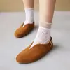 Novos Sapatos Casuais de Salto Baixo Simples de Veludo Fosco Sapatos de Primavera e Outono Sapatos de Tamanho Grande para Comércio Exterior para Cabelo