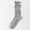 Calcetines Holgados Estilo Japonés para Otoño e Invierno con Puño de Burbuja Algodón Puro para Mujer Calcetines hasta la Pantorrilla Calcetines Grises JK Calcetines Holgados de Media Pantorrilla