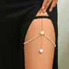 YUE Cadena de Perlas de Flujo Moderno Europeo y Americano Cadena para la Pierna con Forma de Corazón Venta Directa de Fábrica H0037