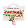 Adornos Transfronterizos de Navidad Santa Claus Tejido Colorido de Navidad Pulsera Combinada de Arcilla Suave Set de Navidad