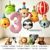 Set de Globos de Números de Dibujos Animados, Sombrero, Animal, Globo de Papel de Aluminio 3D 4D, Globo de Decoración para Fiesta