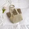 2026 Nuevo Estilo de Verano Estilo Resort de Playa Bolso Tejido de un Solo Hombro, Bolso Cesta de Gran Capacidad, Bolso Tejido de Gran Capacidad