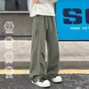 Calças de Esqui Impermeáveis com Veludo Plus Outono e Inverno Masculinas Marca Tendência Outdoor Soltas Retas Cargo Calças Casuais Grossas