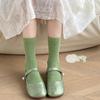 Calcetines para Niños Otoño Calcetines de Algodón Transpirables Calcetines de Media Caña Ins Estilo Coreano Color Sólido Otoño e Invierno Sin Costuras Algodón Peinado Calcetines para Niñas