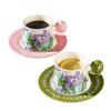 Juego de Tazas de Café Chunford Lirio del Valle Morado Aspecto de Alta Gama Cerámica de Lujo Ligero Diseño de Taza Regalo de Boda para Pareja Inauguración de Casa