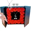 Regalo Navideño para Mamá San Valentín Amazon Transfronterizo Collar de Proyección Pendientes Joyería para Mujer Caja de Regalo Flor Eterna